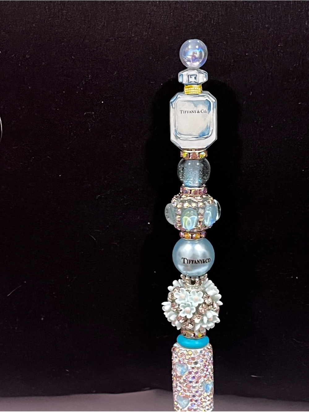 Tiffany & Co. Acrylic perfume bottle focal fancy beaded pen